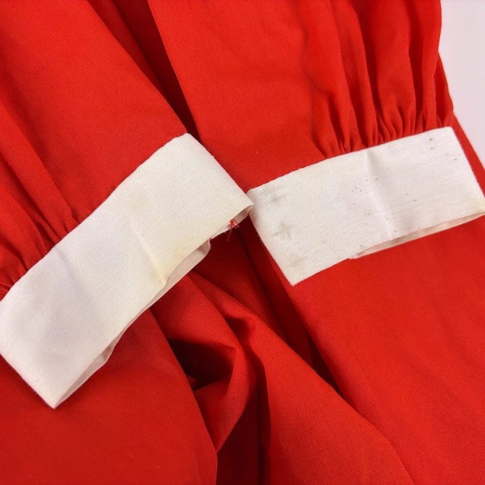 VTG Polly Flinders Embroidered Smocked Dress Sz 6 Red White School‎ Bus Charms